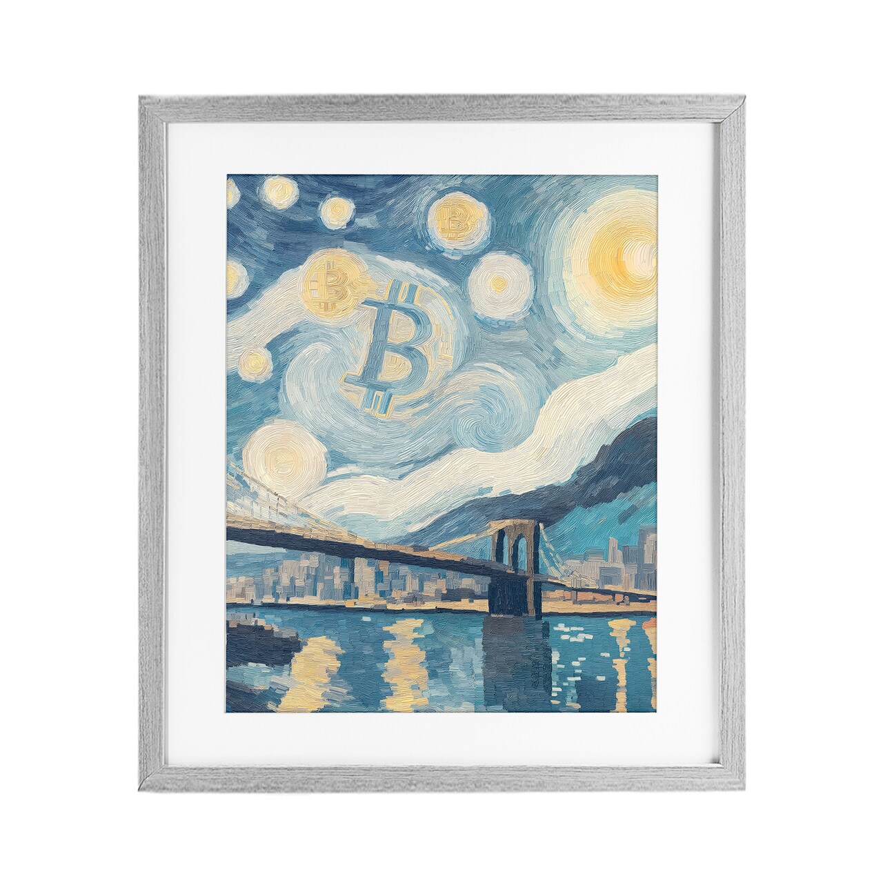 Stupell Industries Crypto Lunar Glow Framed Print Under Glass, design by Svetlana Aleynikova